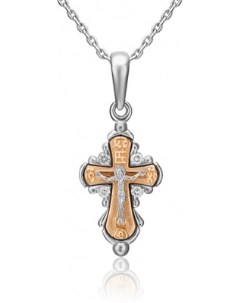 Крестик с бриллиантами из комбинированного золота Platina jewelry