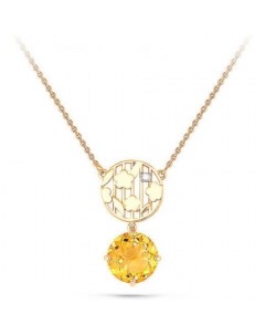Колье с цитрином и бриллиантом из жёлтого золота Kabarovsky