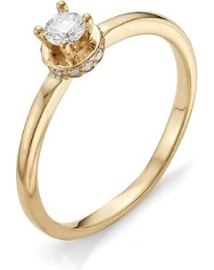 Кольцо с 13 бриллиантами из красного золота Newgold