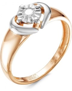 Кольцо с 1 бриллиантом из комбинированного золота Бриллианты костромы