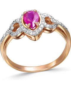 Кольцо с рубином и бриллиантами из красного золота Newgold