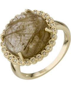 Кольцо с бриллиантами и кварцем из жёлтого золота Aloris