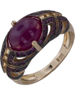 Кольцо с рубином и фианитами из красного золота Aloris