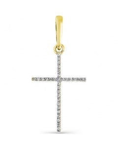 Крестик с 31 бриллиантом из жёлтого золота Мастер бриллиант