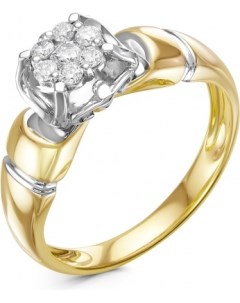 Кольцо с 7 бриллиантами из жёлтого золота Klondike