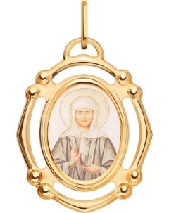 Подвеска иконка Блаженная Матрона из красного золота Атолл