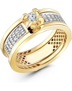 Кольцо с 25 бриллиантами из жёлтого золота Klondike