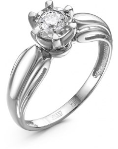 Кольцо с 1 бриллиантом из белого золота Klondike