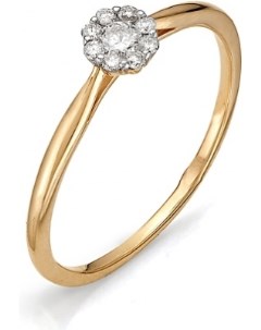 Кольцо с 9 бриллиантами из красного золота Newgold