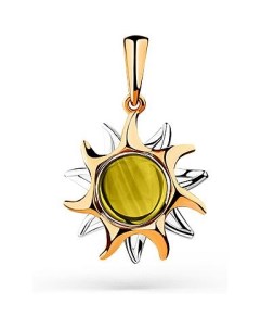 Подвеска Солнце с 1 султанитом из комбинированного золота Magic stones
