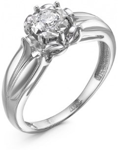 Кольцо с 1 бриллиантом из белого золота Klondike