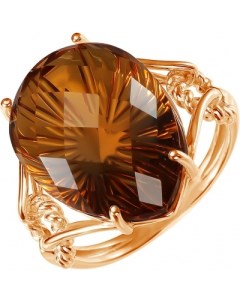 Кольцо с 1 цитрином из жёлтого золота Aloris