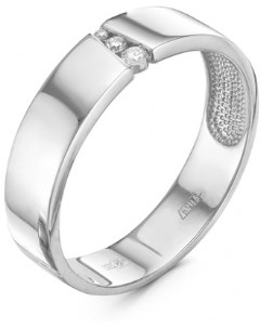 Кольцо с 3 бриллиантами из белого золота Klondike