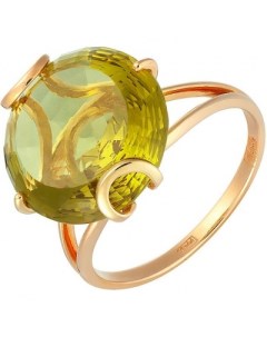 Кольцо с 1 кварцем из красного золота Aloris