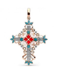 Крестик с 46 бриллиантами из красного золота Kabarovsky