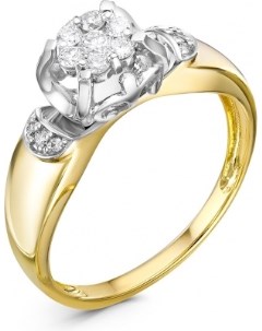 Кольцо с 13 бриллиантами из жёлтого золота Klondike