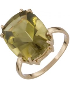 Кольцо с 1 кварцем из жёлтого золота Aloris