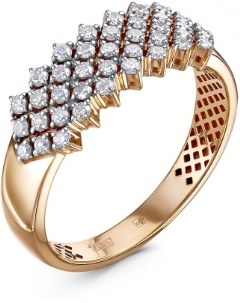 Кольцо с 39 бриллиантами из красного золота Klondike