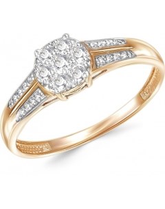 Кольцо с 23 бриллиантами из красного золота Newgold