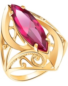 Кольцо с 1 фианитом из красного золота Атолл