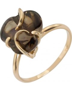 Кольцо Цветок с 1 раухтопазом из красного золота Aloris