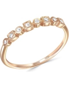 Кольцо с 8 бриллиантами из красного золота Newgold