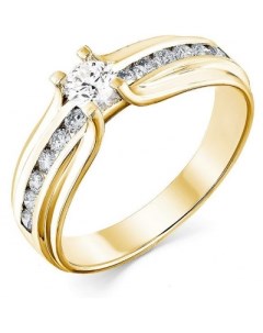 Кольцо с 13 бриллиантами из жёлтого золота Мастер бриллиант