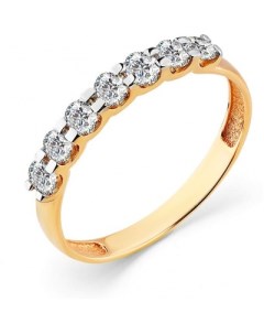 Кольцо с 7 бриллиантами из красного золота Мастер бриллиант