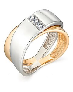 Кольцо с 3 бриллиантами из красного золота Мастер бриллиант