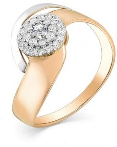 Кольцо с 25 бриллиантами из красного золота Мастер бриллиант