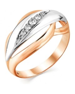 Кольцо с 5 бриллиантами из комбинированного золота Мастер бриллиант