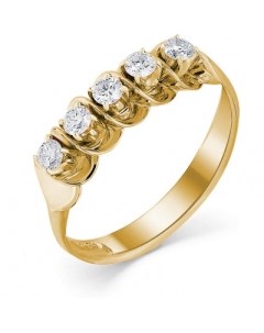 Кольцо с 5 бриллиантами из жёлтого золота Мастер бриллиант