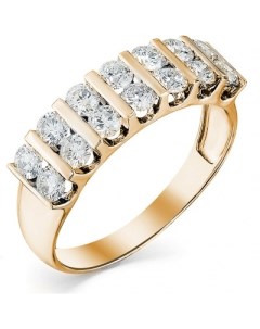 Кольцо с 14 бриллиантами из красного золота Мастер бриллиант