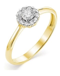 Кольцо с 11 бриллиантами из жёлтого золота Мастер бриллиант