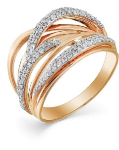 Кольцо с 95 бриллиантами из красного золота Мастер бриллиант