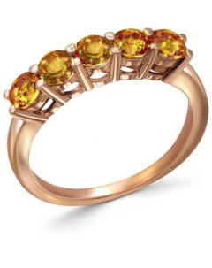 Кольцо с 5 султанитами из красного золота Newgold