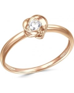 Кольцо с 1 бриллиантом из красного золота Newgold