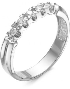 Кольцо с 5 бриллиантами из белого золота Klondike