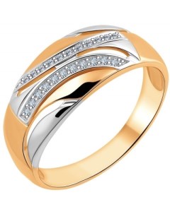 Кольцо с 22 бриллиантами из красного золота Svetlov