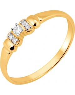 Кольцо с 5 бриллиантами из жёлтого золота Svetlov