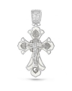 Крестик с 4 бриллиантами из белого золота Kabarovsky