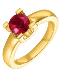 Кольцо с 1 рубином из жёлтого золота Benks jewelry