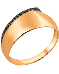Кольцо с 18 бриллиантами из красного золота Svetlov