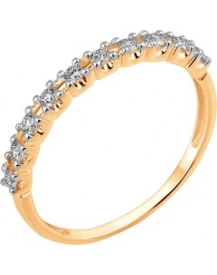 Кольцо с 10 бриллиантами из красного золота Svetlov