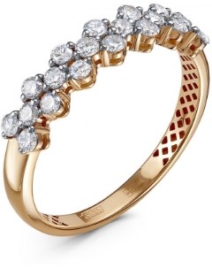 Кольцо с 20 бриллиантами из красного золота Klondike