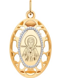 Подвеска иконка Святая Матрона из комбинированного золота Атолл