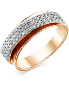 Кольцо с 57 бриллиантами из комбинированного золота Мастер бриллиант