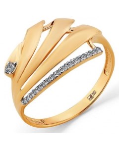 Кольцо с 17 бриллиантами из красного золота Мастер бриллиант