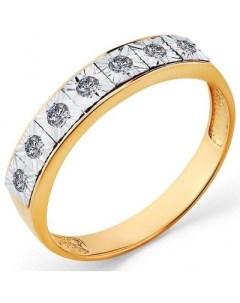 Кольцо с 7 бриллиантами из комбинированного золота Мастер бриллиант