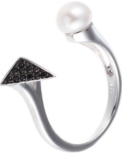 Кольцо с жемчугом и шпинелью из серебра Element47